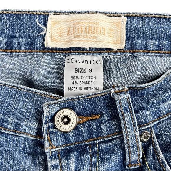 Z. Cavaricci Women's Vintage Y2K Floral Embroidered Crop Jeans Size 9 Stretch - Picture 4 of 7